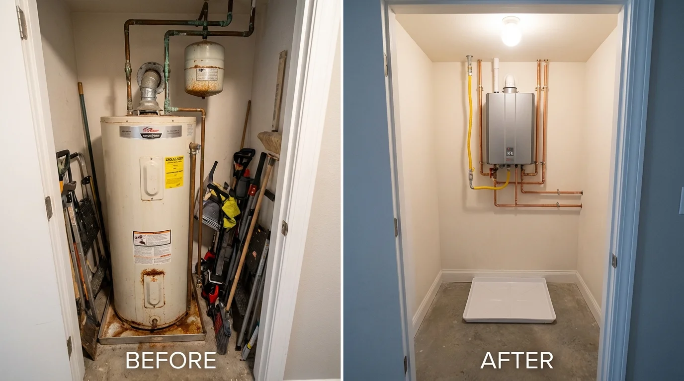 Tank water heater versus wall-mounted tankless unit comparison for Morgan, UT homeowners